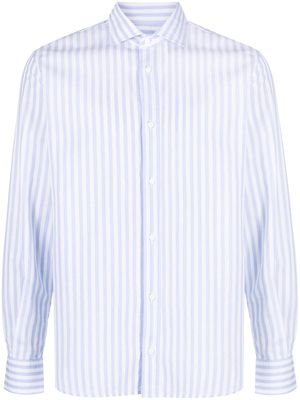 Peserico stripe-pattern long-sleeve shirt - Blue