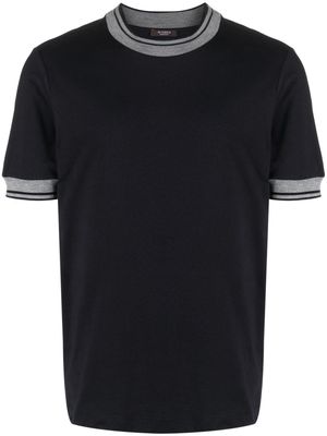 Peserico stripe-trim short-sleeved T-shirt - Blue