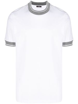 Peserico stripe-trim short-sleeved T-shirt - White