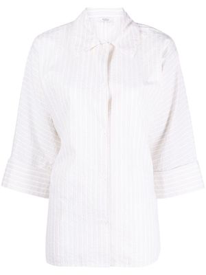 Peserico striped cotton shirt - Neutrals
