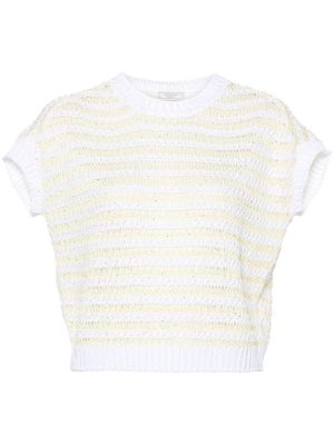Peserico striped knit jumper - White