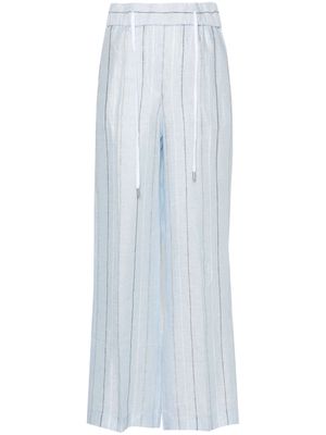 Peserico striped linen trousers - Blue