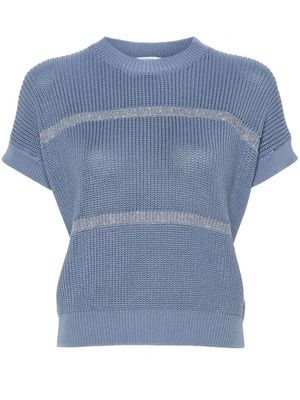 Peserico striped ribbed-knit jumper - Blue