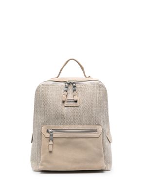 Peserico suede-panelling backpack - Neutrals