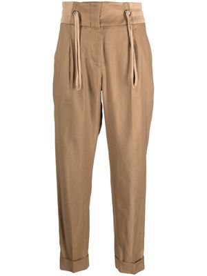 Peserico tapered drawstring trousers - Neutrals