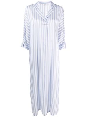 Peserico three-quarter striped midi dress - Blue