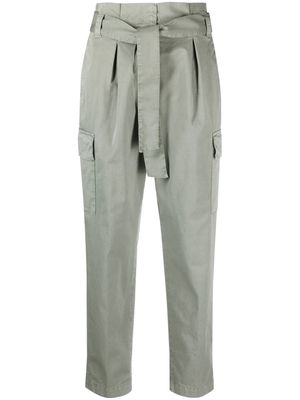 Peserico tie-fastening cotton trousers - Grey