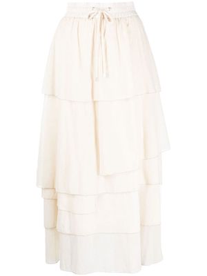 Peserico tiered drawstring maxi skirt - Neutrals