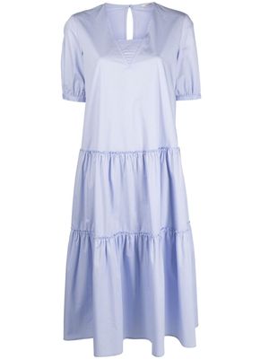 Peserico tiered-skirt midi dress - Blue