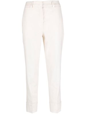 Peserico turn-up hem cropped trousers - Neutrals