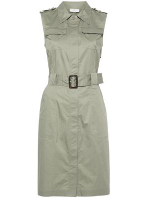 Peserico twill belted cotton dress - Green