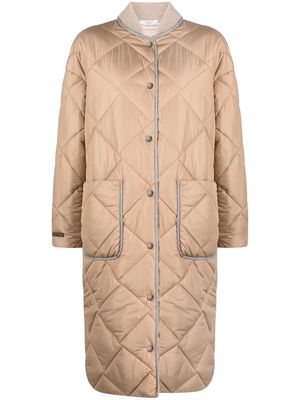 Peserico two-pocket quilted coat - Neutrals