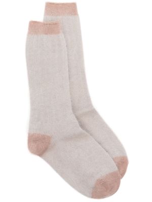 Peserico two-tone mohair socks - Neutrals