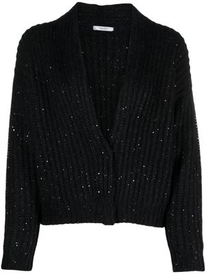Peserico V-neck alpaca-wool blend cardigan - Black