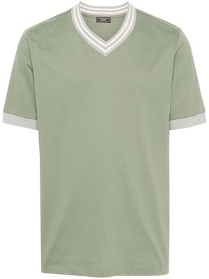 Peserico V-neck cotton T-shirt - Green