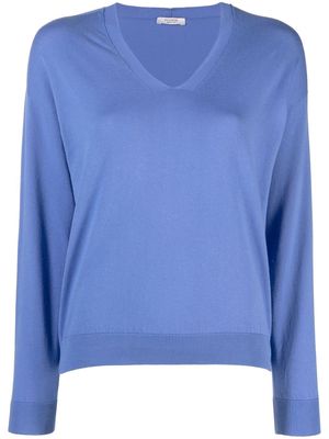 Peserico V-neck knit jumper - Blue