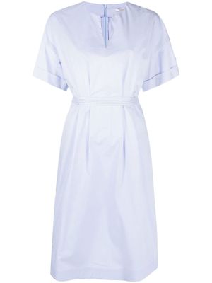 Peserico V-neck short-sleeve dress - Blue