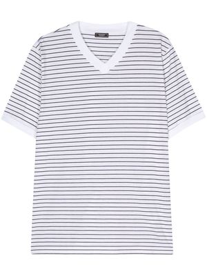Peserico V-neck striped T-shirt - White