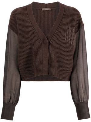 Peserico V-neck wool blend cardigan - Brown