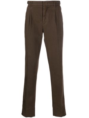 Peserico waist-tab cotton trousers - Brown