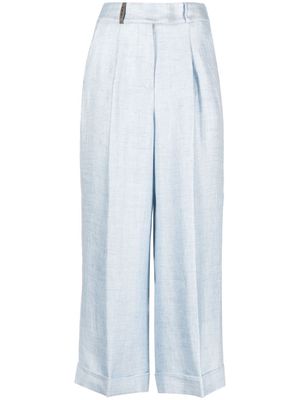 Peserico wide-leg cropped trousers - Blue