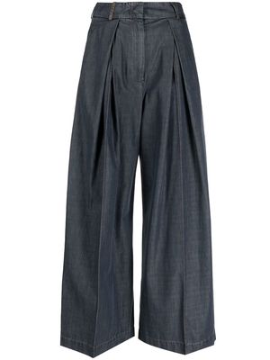 Peserico wide-leg denim trousers - Grey