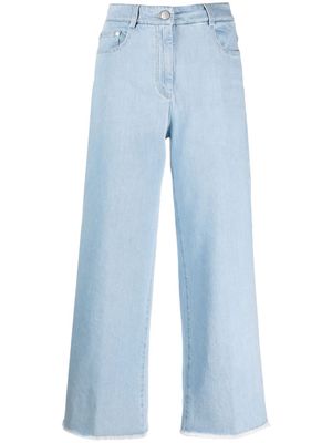 Peserico wide-leg frayed jeans - Blue