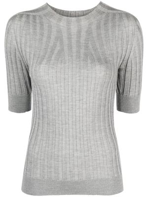Peserico wide-ribbed crew-neck jumper - Grey