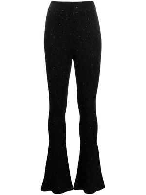 Peserico wool-blend knitted flared trousers - Black