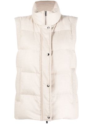 Peserico zip button-up padded down gilet - Neutrals