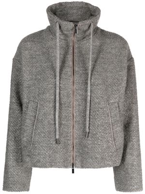 Peserico zip-up lurex cropped jacket - Grey