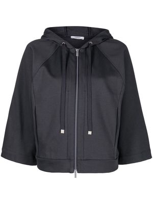 Peserico zip-up raglan hoodie - Grey