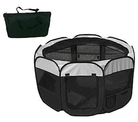 Pet Life All-Terrain Wire-Framed Collapsible Tr vel Playpen
