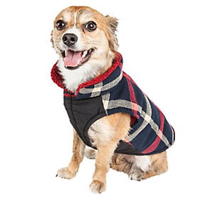 Pet Life 'Allegiance' Plaided Insulated Dog Coa t Jacket