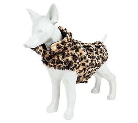 Pet Life Luxe 'Poocheetah' Cheetah Pattern Fur og Coat Jacket