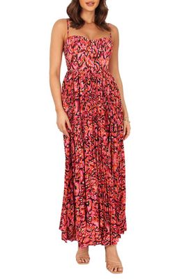 Petal & Pup Achanti Print Pleated Maxi Dress in Pink Multi