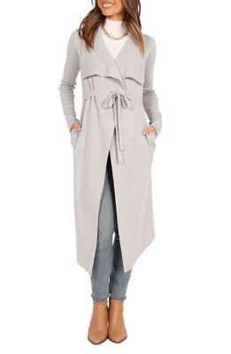 Petal & Pup Audrina Tie Front Longline Cardigan in Grey