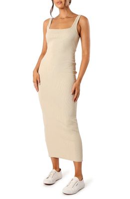 Petal & Pup Cynthia Ribbed Maxi Tank Dress in Cream