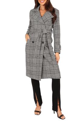 Petal & Pup Dante Plaid Longline Coat in Grey