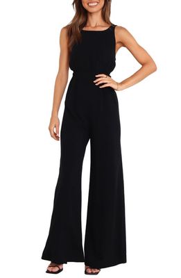 Petal & Pup Eddie Cutout Linen & Cotton Jumpsuit in Black