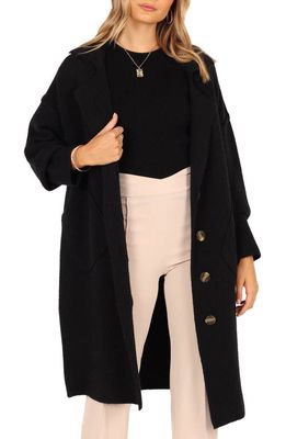 Petal & Pup Ivy Button Front Sweater Coat in Black