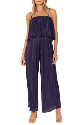 Petal & Pup Jillian Plissé Jumpsuit in Navy