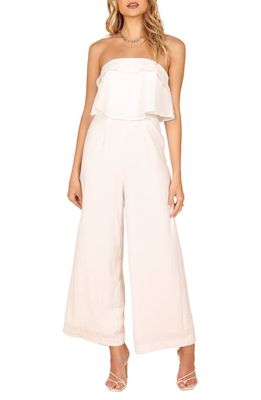 Petal & Pup Katia Strapless Wide Leg Jumpsuit in White