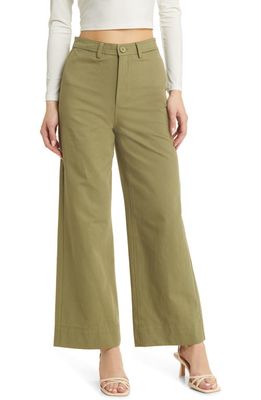 Petal & Pup Lawrence Wide Leg Pants in Olive Green