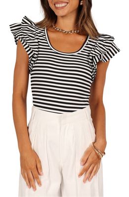 Petal & Pup Martina Rib Top in Black Stripe