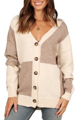 Petal & Pup Millie Large Check Cardigan in Ivory Multi