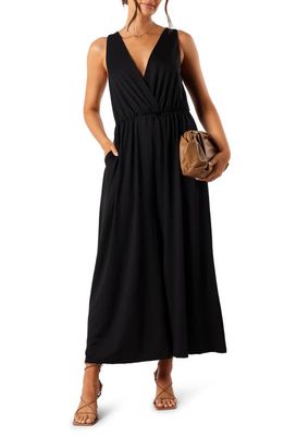 Petal & Pup Miya Wide Leg Jumpsuit in Black