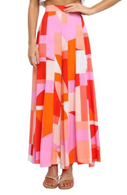 Petal & Pup Pomoa Geo Print Wide Leg Pants in Pink