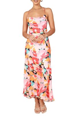 Petal & Pup Posse Floral Lace-Up Back Maxi Dress in Pink Floral