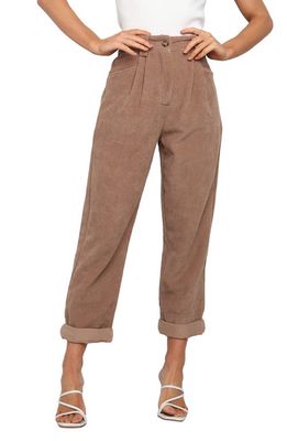 Petal & Pup Talaren Cuffed Wide Leg Corduroy Pants in Brown